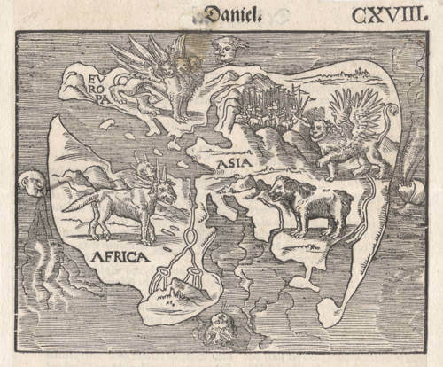 Antique map of Daniel's Dream Map by Hans Lufft