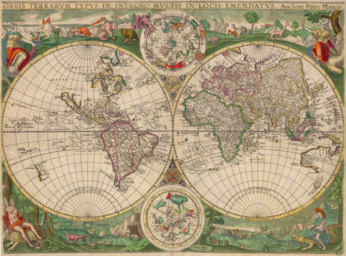 Antique map of the world by Petrus Plancius / Hugo Allard