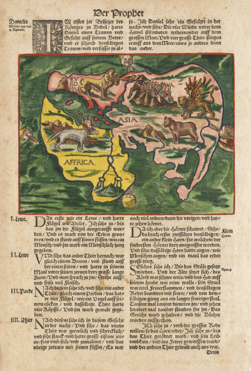 Antique map of Daniel's Dream Map by Hans Lufft & Martin Luther
