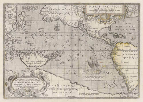 Antique map of the Pacific by Ortelius