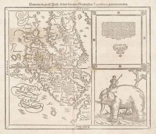 Antique map of Sumatra, Singapore by Munster