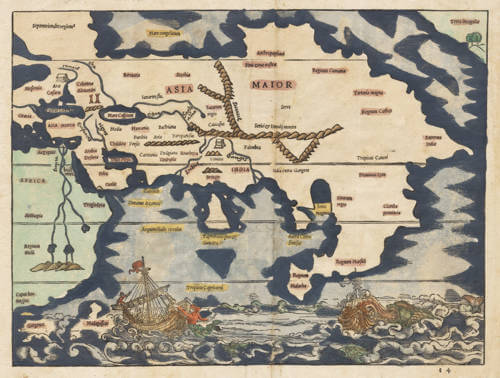 Antique map of Asia and the Indian Ocean by Solinus / Münster