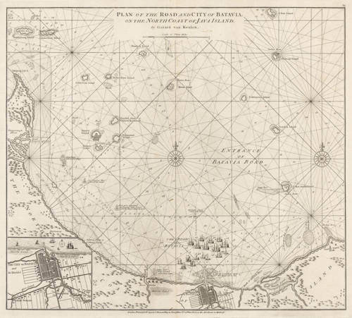 Antique map of Batavia Road and City by van Keulen