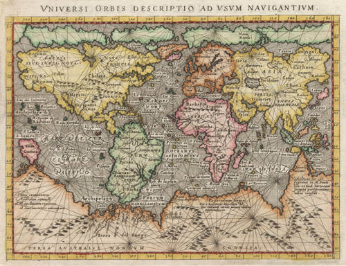 Antique map of the World by Giovanni Antonio Magini