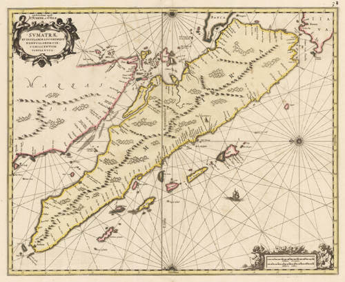 Antique map of Sumatra, Malaysia and Singapore by Janssonius