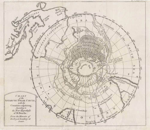 Antique map of Australia, New Zealand and Antarctica by Buache