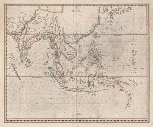 Antique map of South East Asia by Hessel Gerritsz