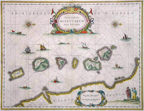 Antique map of the Moluccas by Jansson