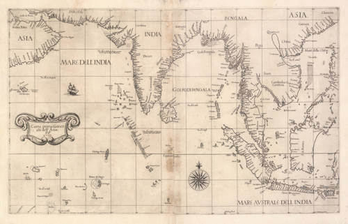 Antique map of the Indian Ocean and the East Indies by Sir Robert Dudley