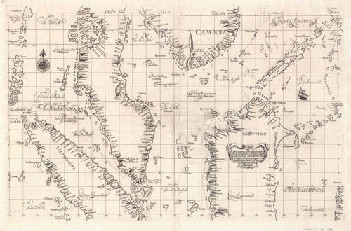 Antique map of South East Asia by Sir Robert Dudley
