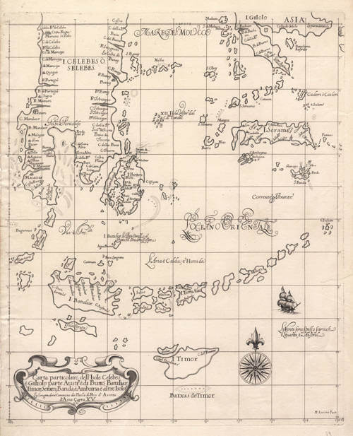 Antique map of Celebes, Timor, Banda, the Moluccas, Ceiram by Sir Robert Dudley