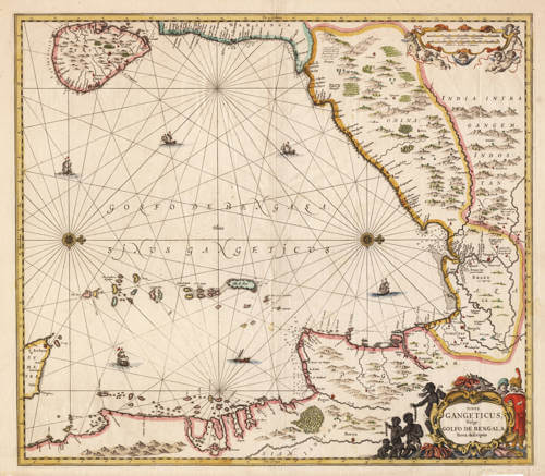 Antique map of Bengala, Ceylon, Thailand by Janssonius