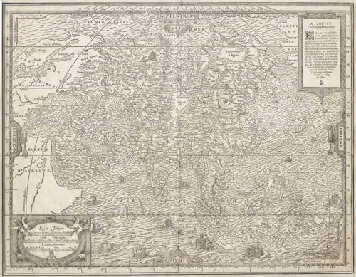 Antique map of Asia by Thevet