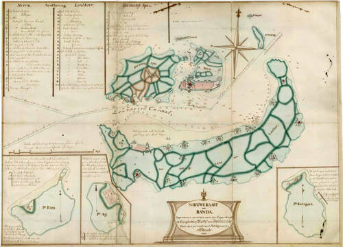 Antique map of Governorate of the Banda Islands by Matthijs Waterloo